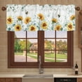 thumbnail image 6 of Floral Small Window Valance Curtains for Bathroom Kitchen, 1 Pack Thermal Insulating Tier Curtains 54x18inch, Short Rod Pocket Curtains, Sunflowers Bees Eucalyptus Leaves, 6 of 6