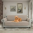 thumbnail image 3 of CHUANK 100% Waterproof Couch Covers Non-Slip Sofa Cover with Elastic Straps&Silicone Backing Furniture Protector Covers Sofa Slipcovers for Kids Pets Dogs  Gray  Sofa (Three-couch Sofa), 3 of 10