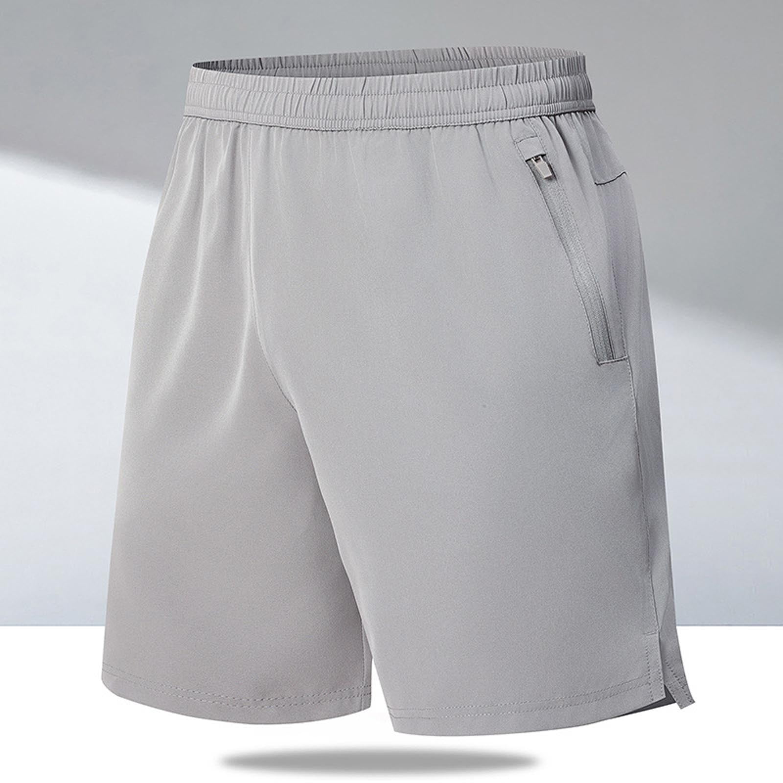 Xysaqa Mens Big & Tall Running Shorts Casual Solid Comfy Elastic