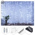 thumbnail image 3 of Luxtrada Window Curtain Fairy Lights 300 LED 8 Modes USB String Hanging Wall Lights with Remote for Home Garden Wedding Outdoor Indoor Decoration Xmas Gift (Cool White)), 3 of 7