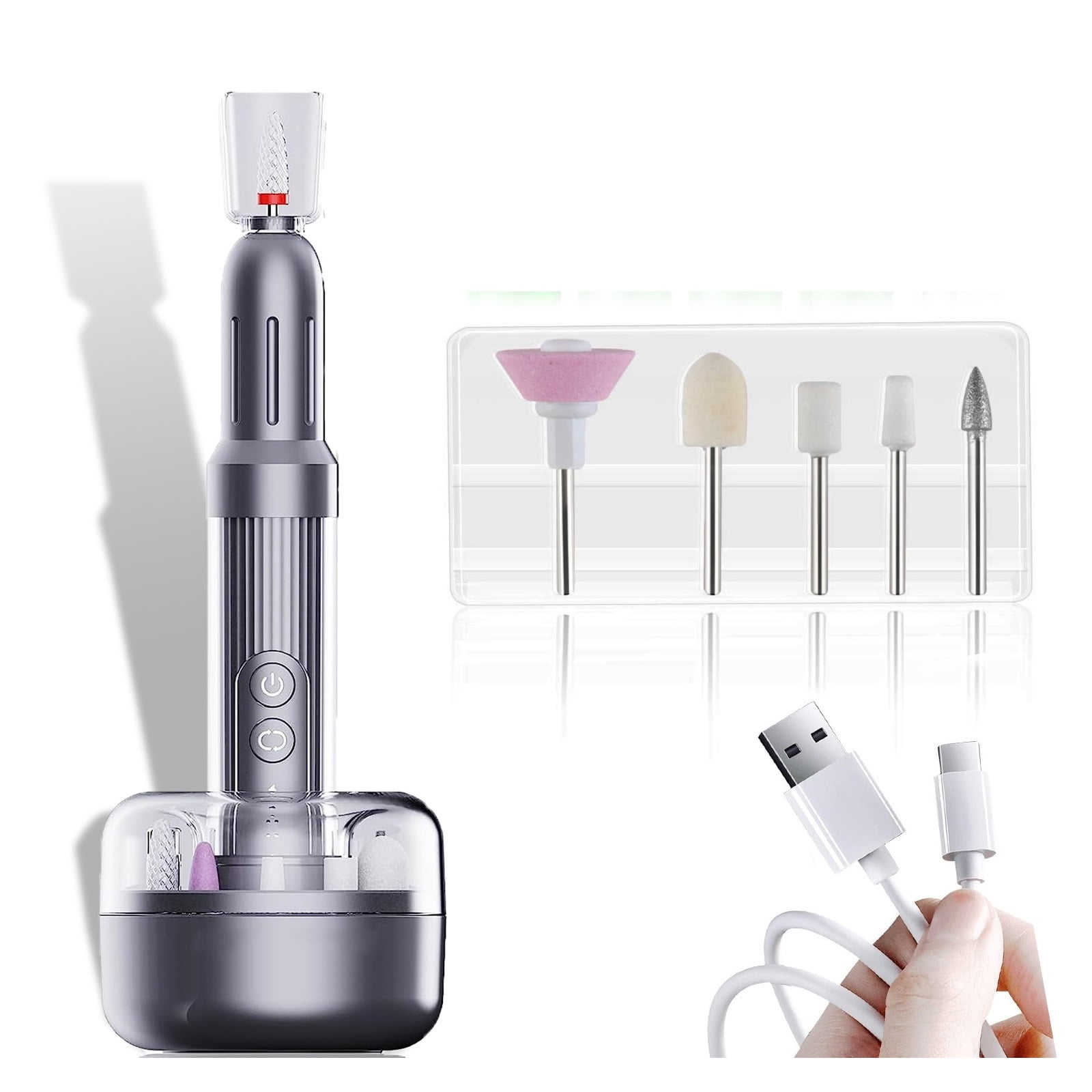 Professional Electric Nail Drill Manicure Machine, Portable E File, Rechargeable Nail Sander, Nail Tools For Home, Stable Six Gears