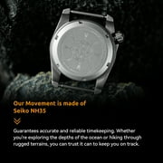 BODERRY Mens Field Watches Titanium Automatic Mechanical Top Brand Dive Wristwatch 100M Waterproof Clock Military Watch for Men