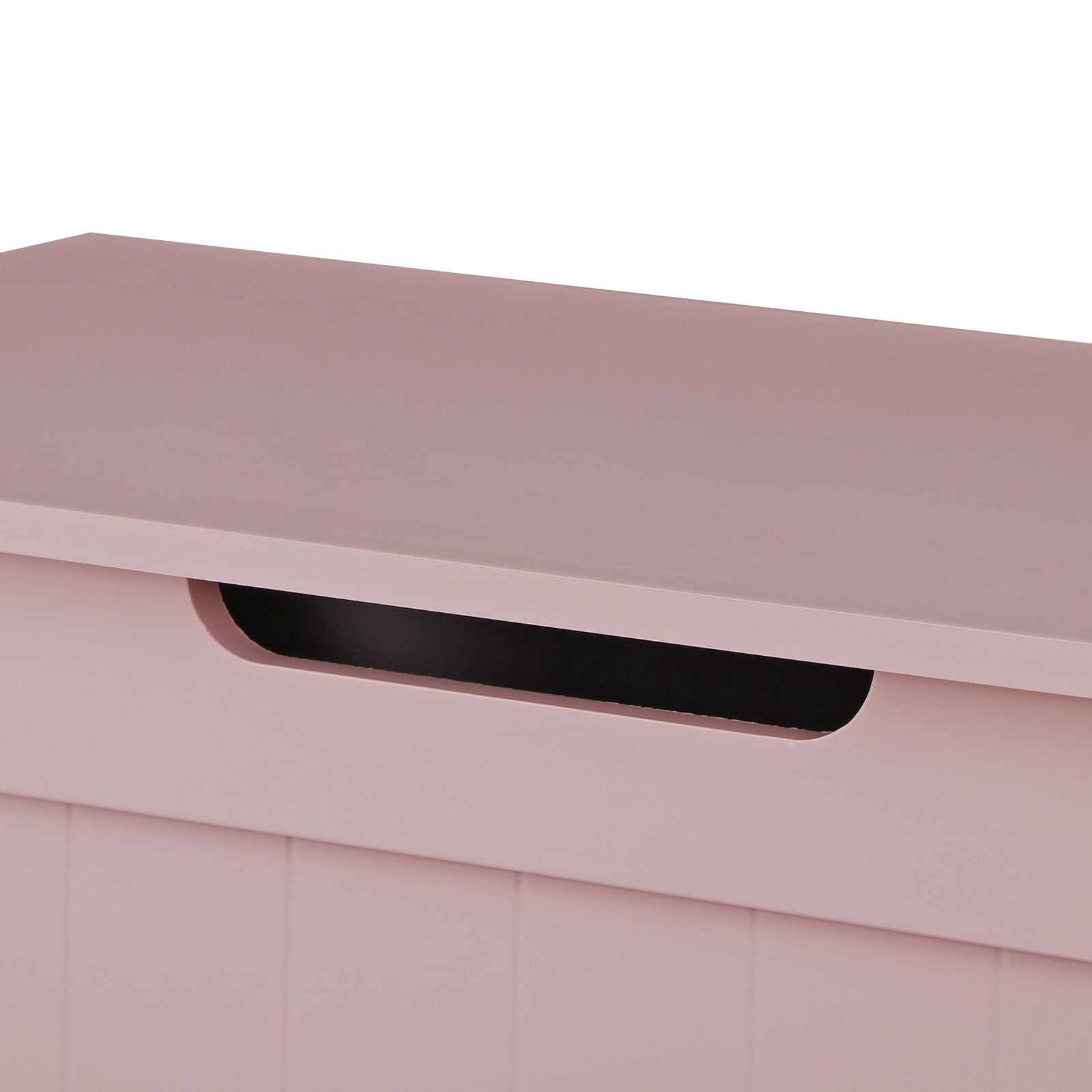 Wooden Toy Chest Lift Top Entryway Storage Box Bench Safety Hinged Lid Pink