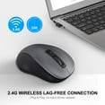 thumbnail image 2 of 2.4G Wireless for Laptop, Ergonomic Computer with USB Receiver and 3 Adjustable Levels, 6 Button Wireless Mice for Windows Mac PC Notebook (Grey), 2 of 4