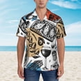 thumbnail image 2 of Susaid French Food Print Short Sleeve Shirts Button Down Casual Shirts Summer Beach Aloha Button Down Short Sleeve for Men ,Large, 2 of 7