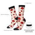 thumbnail image 4 of Hirioo Red Ladybug Pattern Adult Middle Tube Socks Breathable Sock Non-Pilling,Contrasting Color Design, 4 of 6