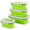green, variant on 4 Pcs Blue Silicone Collapsible Square Food Storage Container Bowls with Lids, Microwave Freezer and Dishwasher Safe