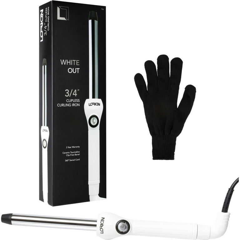 Lorion White Out Clipless Curling Iron 3 4