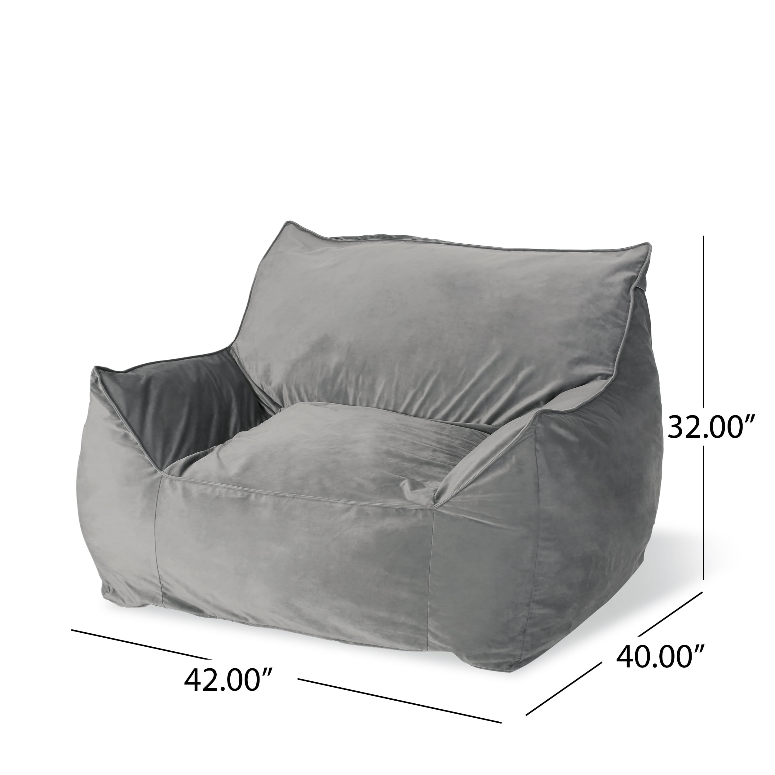Aukfa Bean Bag Chair, Lazy Floor Sofa Couch for Adults Kids, Accent Sofa Chair for Gaming Reading Relaxing, Gray