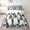 thumbnail image 2 of Manfei Cute Penguin Print Bedding Comforter Set 7 Pieces, Kawaii Cartoon Wildlife Full Bedding Set, Teen Boy Girl Kid Fitted Sheet Flat Sheet, Microfiber Bedroom Decor, 2 of 7