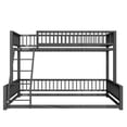 thumbnail image 5 of Euroco Metal Twin XL over Queen Bunk Bed, Convertible Floor Bed with Ladder and Guardrails, Black, 5 of 12