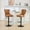 Orange, variant on Fashionable Pu Leather - Orange ( Of 2) Adjustable 26-33 Inch Seat, Comfortable Seating, Materials 360° Swivel In High Rebound Cushion 2 For Home Pub And Kitchen Island