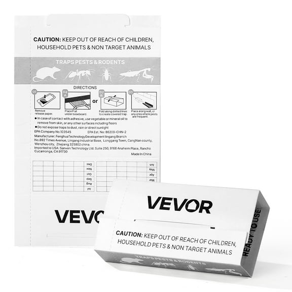 VEVOR Insect Glue Trap,36 Pack Glue Boards, Peanut Scent, Foldable Design Sticky Pest Control Adhesive Sticky Traps Indoor for Home, Ready to Use for Catching Bugs, Ants, Roaches, Spiders, Centipedes