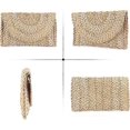 thumbnail image 4 of ZHAOCHENG Bolso de mano de paja para la noche, bolso cruzado de paja, bolsos de playa de verano para mujer, bolso de paja tejido tipo sobre, bolsos de fiesta para fiestas de noche, 4 of 5