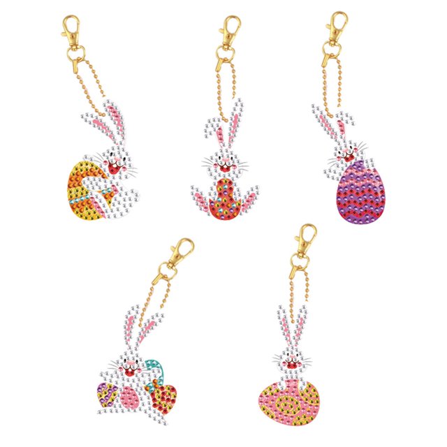 DIY Hand Stick Diamond Embroidery Kit for Beginners Create Your Own Pet Jewelry Pendant Easter Craft Masonry Painting Art Project Keychain Making Supplies Unique Personalized Gift Idea