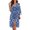 Blue Abstract Floral, variant on Skull Floral Print Womens Robes Lightweight Nightgowns for Women Casual Loose Fit Bathrobe Long Sleeve Trendy Sleepwear