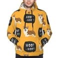 thumbnail image 4 of Bingfone Corgi Men'S Drawstring Hoodie Long Sleeve Pocket Sweatshirts-Large, 4 of 9