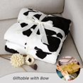 thumbnail image 4 of Cow Print Throw Blanket Non Shedding MilkyPlush™ Fleece 330GSM Thick Blankets Western Room Decor Super Soft Warm for Adults Kids Girl Gifts Bedroom Couch Sofa Travel Black White 40"x50", 4 of 6