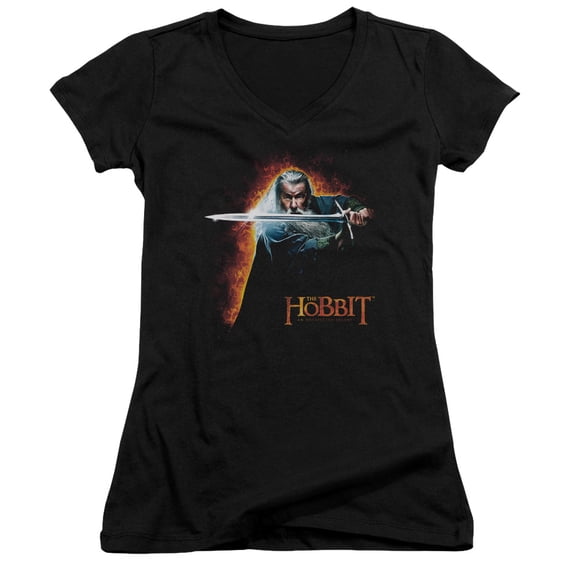 The Hobbit Secret Fire Junior Women's V-Neck T-Shirt Black