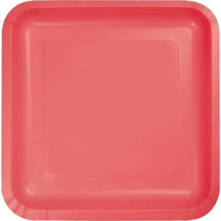 plates square disposable paper coral decorative dinner pack club