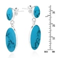 thumbnail image 2 of AeraVida Timeless Double Oval Blue Turquoise Sterling Silver Post Stud Drop Dangle Earrings, 2 of 5