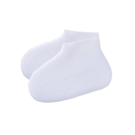 

Unisex Silicone Rain Boots Shoe Covers Reusable Waterproof Travel Rain Boots White