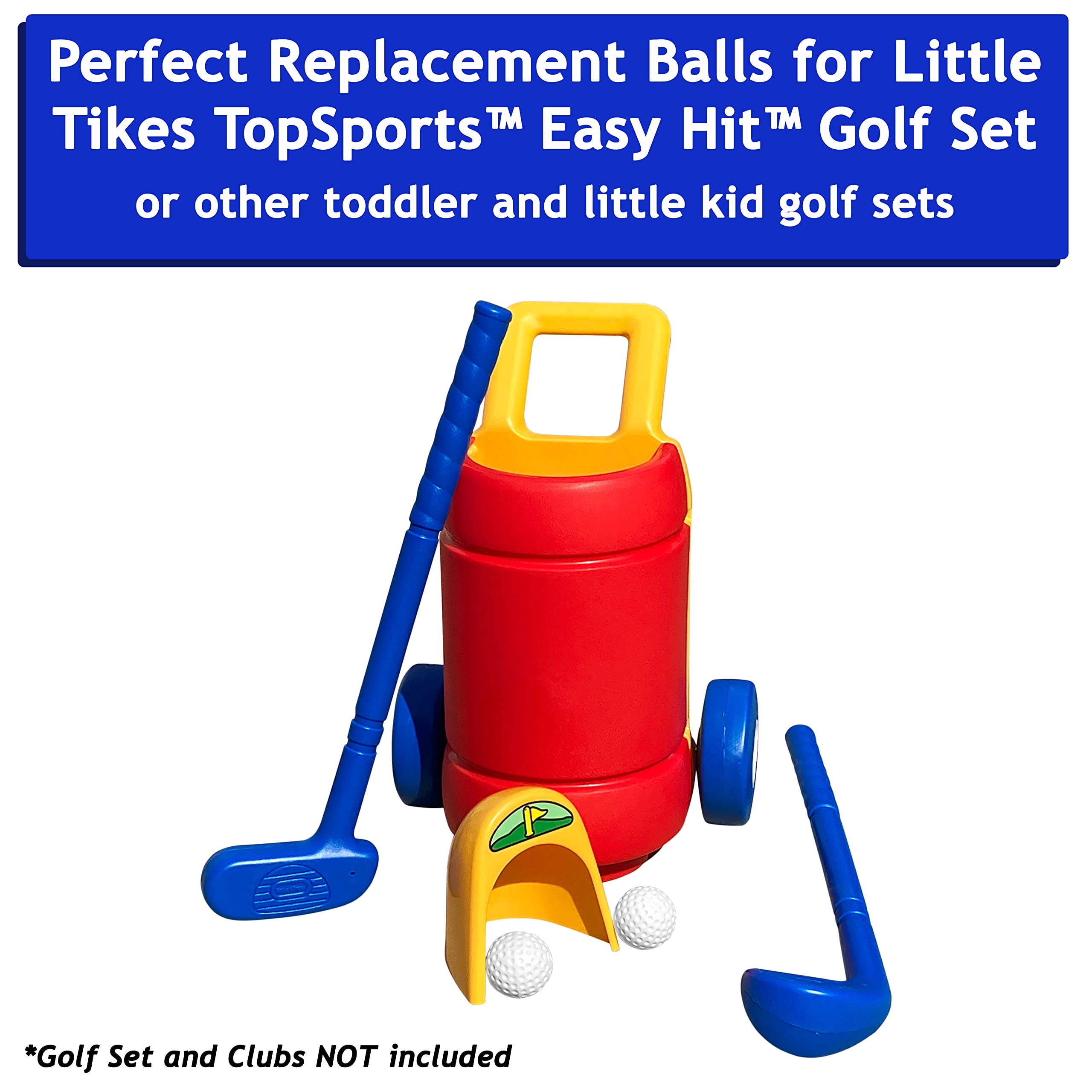 Botabee Kids Golf Set Toy - Toddler & Little Kids Replacement Golf Ball 2" - for Little Tikes Baby Golf Clubs - Pack of 6 - Oversized Ball Toy - Plastic Golf Balls for Beginners or Kids 3+ Years