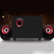 thumbnail image 5 of FT X7 subwoofer de madera 2.1 altavoz multimedia USB reproductor de música para computadora portátil de escritorio (negro y rojo), 5 of 8