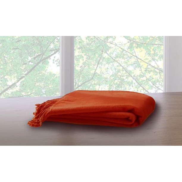Marcini Bamboo Fiber Cotton Throw Blanket Orange