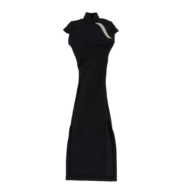 Vestido cheongsam chino para niñas, escala 1:6, ropa para mujer, disfraz de cosplay para mujer de 12 pulgadas negro