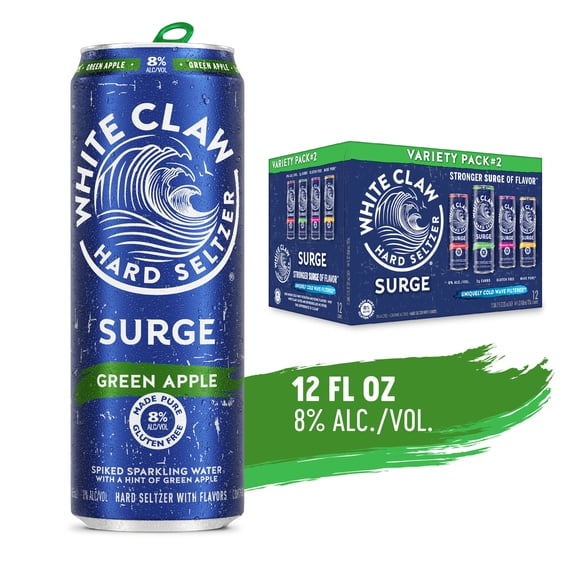 White Claw Surge Hard Seltzer Variety Pack No. 2, 12 Pack, 12 fl oz Cans, 8% ABV