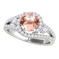 thumbnail image 1 of MauliJewels Engagement Rings for Women 1.65 Carat Halo Morganite And Diamond Engagement Ring 4 prong 14k White Gold Gemstone Wedding Jewelry Collection, 1 of 7