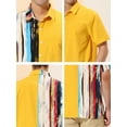thumbnail image 6 of Lars Amadeus Men's Button Down Shirt Color Block Short Sleeve Striped Summer Shirts, 6 of 6