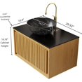 thumbnail image 2 of 30"Floating Bathroom Vanity with Sink, Wall-Mounted Plywood Bathroom Storage Cabinet with Drawer, Black Sintered Stone Countertop and White Round Ceramic Marble Basin, Pre-Assembled, Oak, 2 of 7