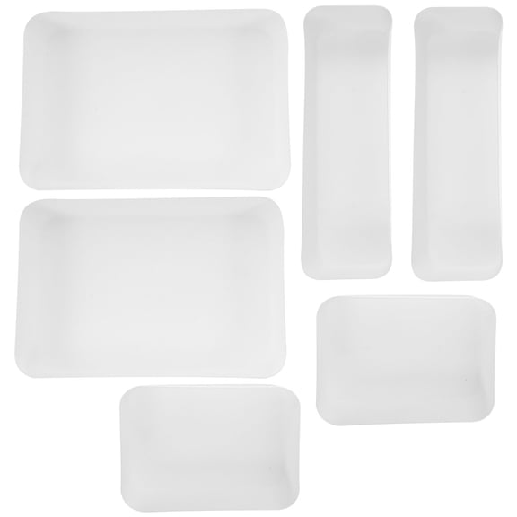 Hemoton 6pcs Desk Drawer Organizing Boxes Plastic Dresser Drawer Organizers Bins Trays