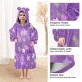 thumbnail image 4 of Wearable Blanket with Sleeves and Pocket Oversized Hooded Sweatshirt 3-14 YR Purple Stars Pastel Colors S, 4 of 7