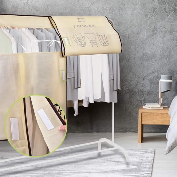 Noothes Expandable Closet Cover for Open Closet, Hanging Clothes Protector Dust Cover for Coats Suits Dresses, Clothing Covers for Hanging Clothes Wardrobe Storage