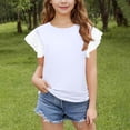 thumbnail image 4 of Antinious Toddler Summer Lightweight Short Sleeve Solid Round Neck Casual Versatile Shirt,White,130, 4 of 5