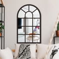 thumbnail image 4 of Arched Window Wall Mirror, Rustic Farmhouse Accent Mirror, Wood Framed Entry Mirror Windowpane Acrylic Mirror for Living Room,Bathroom,Bedroom,Kitchen, 4 of 7