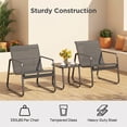 thumbnail image 3 of Lofka 3-Piece Patio Furniture Set with Coffee Table for Garden| Balcony| Bistro, Textilene,Black, 3 of 11