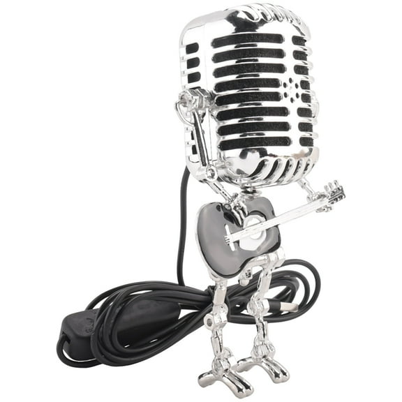 Retro Style Vintage Microphone Robot Desk Lamp, Vintage Microphone Robot Touch Dimmer C2361