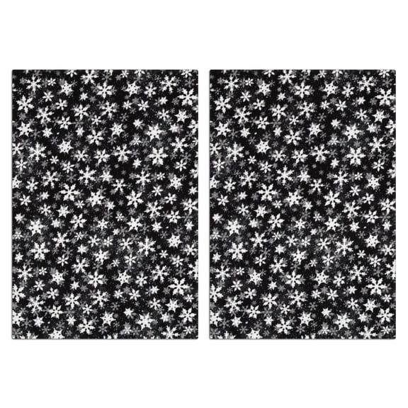 Christmas Kitchen Towels Set of 2-Tree & Plaid & Snowflakes Leaf Printed Tea Towels(18x26 inch)-Absorbent Cotton Home Decor for Christmas,Housewarming Gifts.