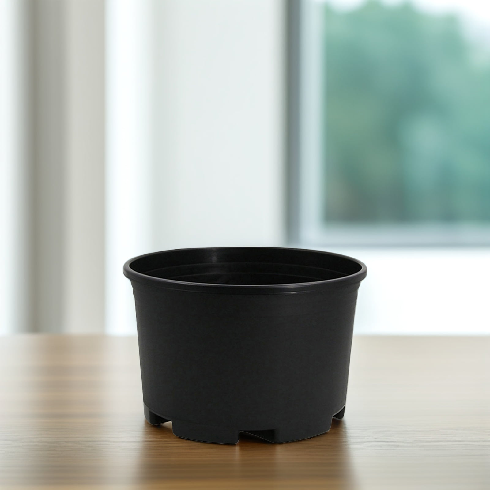 IBASETOY Extra Large Black Plastic Plant Pot with Drainage Holes for Indoor Outdoor Gardening