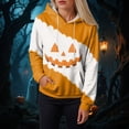 thumbnail image 5 of Godom Halloween Pumpkin Hooded Sweatshirts for Women Lightweight Halloween Graphic Drawstring Pullover, 5 of 6