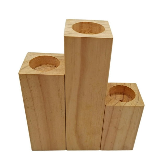 GROWTH TANK Wooden Candle Holders Vintage Sturdy Gift Crafts Base Practical Candlestick for