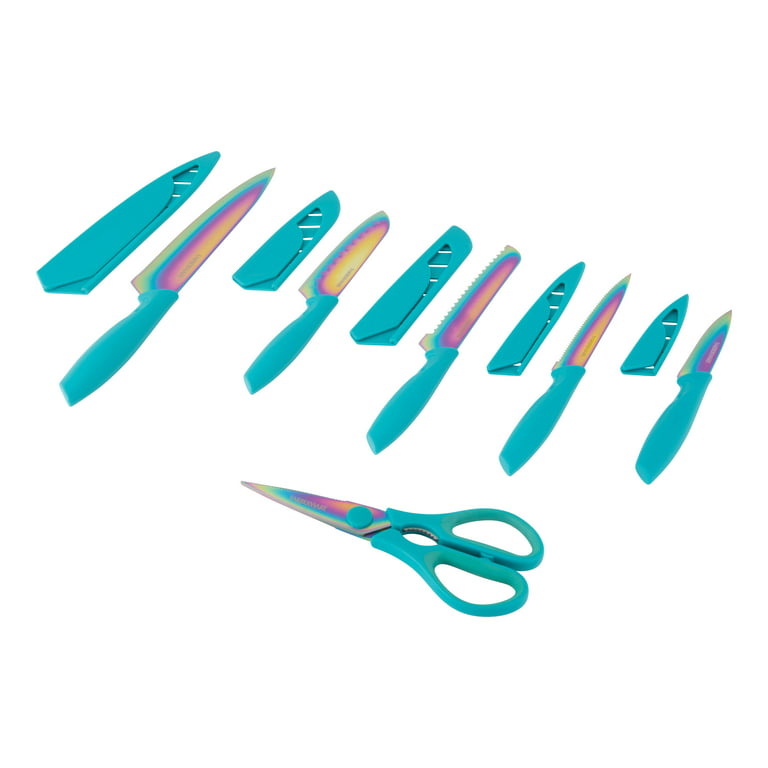 Farberware 11-piece Teal Rainbow Titanium Cutlery Set 