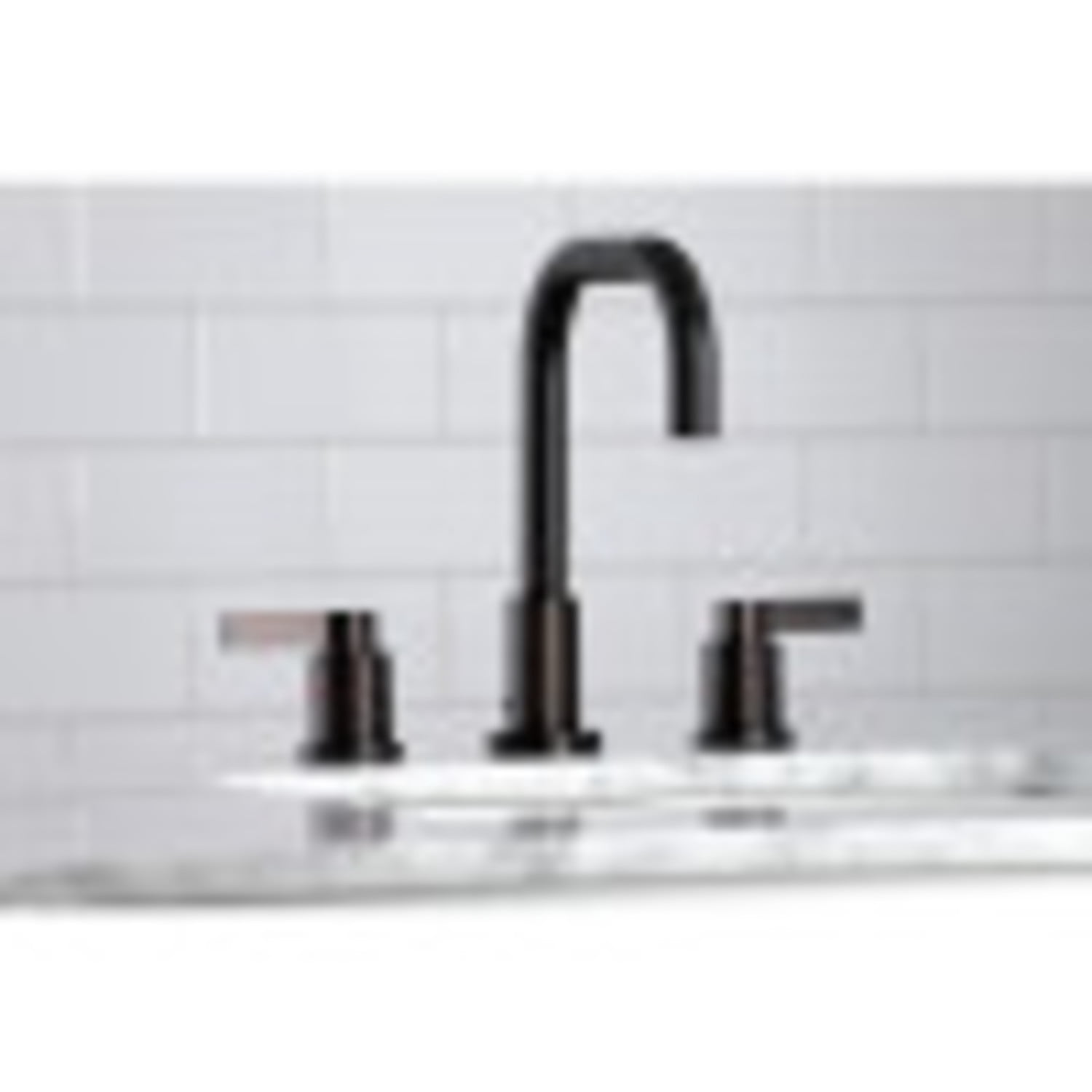Kingston Brass FSC8935NDL NuvoFusion Widespread Deck Mount Bathroom Faucet with Brass Pop-up, Oil Rubbed Bronze