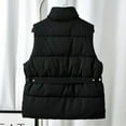 thumbnail image 5 of IROINNID Women's Puffer Vest Stand Collar Solid Color Sleeveless Warm Pocket Vest Coat Short Winter Zipper Outerwear, Black, 5 of 9