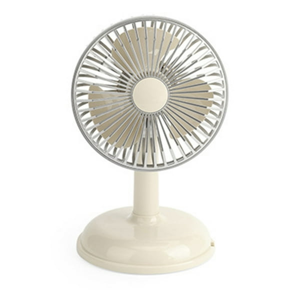 Pequeño ventilador eléctrico simple portátil vintage color puro carga USB pequeño ventilador para verano amarillo claro