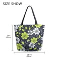 thumbnail image 5 of FORMRS Womens Canvas Tote Bag with Zipper Inner Pocket Shoulder Handbag, White Flower Pattern, 5 of 7